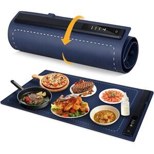 Electric Warming Tray Rollable Buffet Food Warming Mat with 3 Temp Control Timer